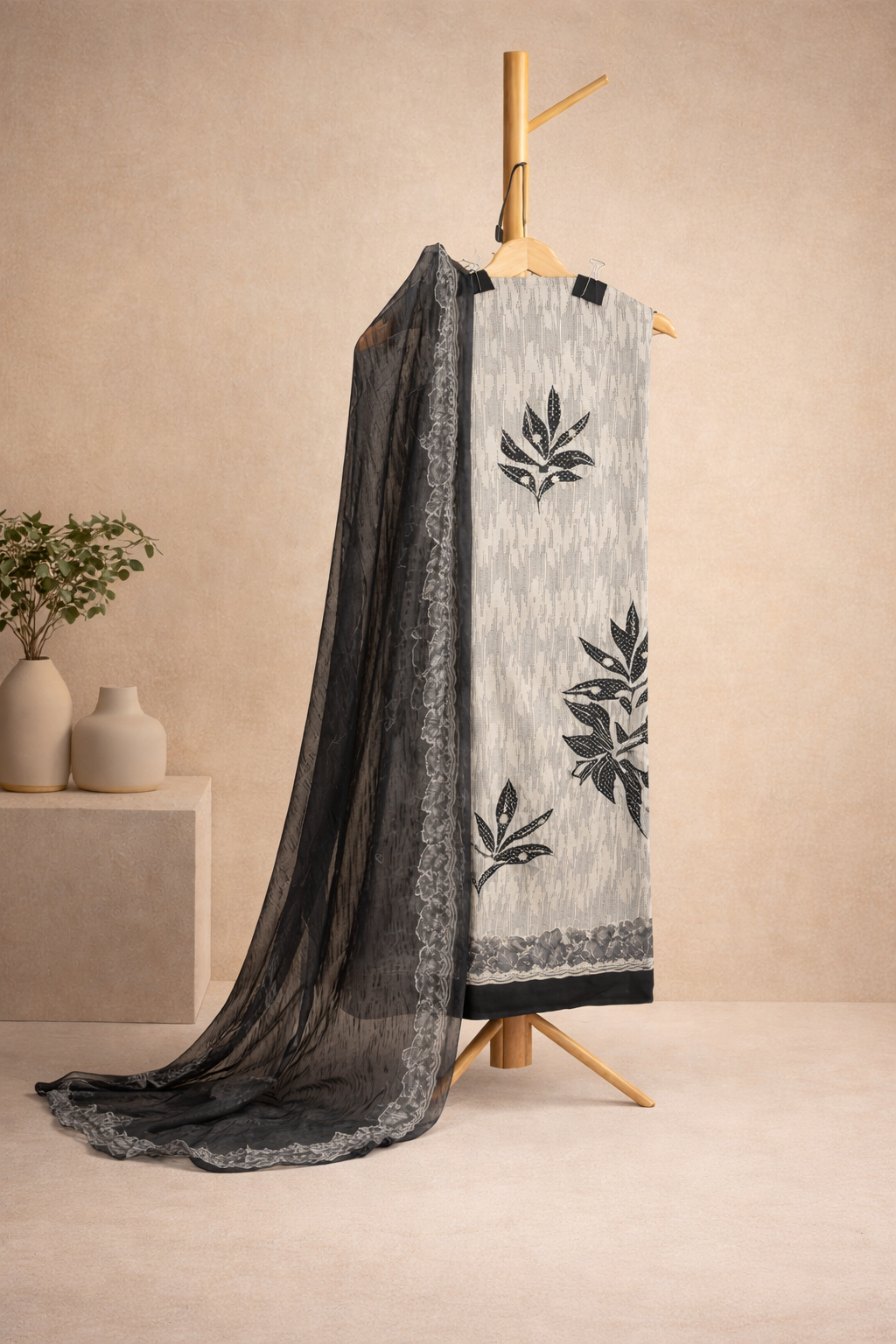 BLACK & WHITE UNSTICHED SUITS